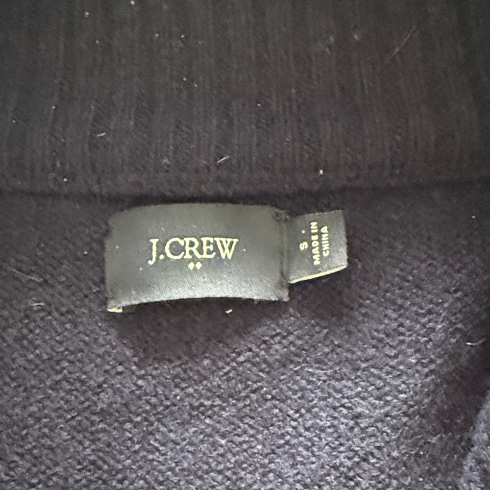 Men's Navy Half-Zip Wool Sweater - Picture 2 of 4